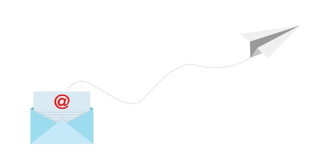 Concepto de marketing por correo enviado y por correo electrónico
