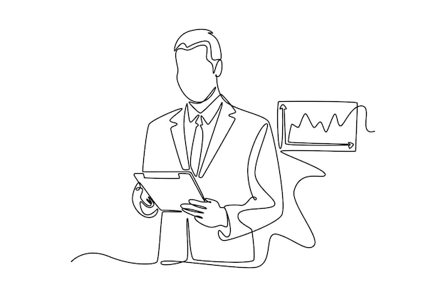 Concepto de marketing digital Diseño de dibujo de línea única Ilustración gráfica vectorial