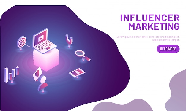 Concepto de marketing de influencer.