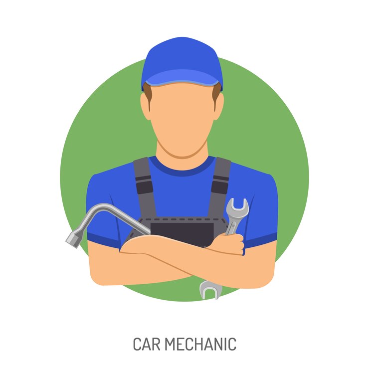 Vector concepto de mecánico de automóviles