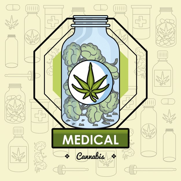 Vector concepto médico del cannabis.