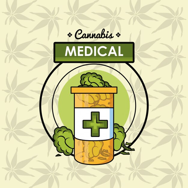 Vector concepto médico del cannabis.