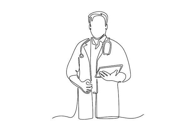 Concepto médico Diseño de dibujo de línea única Ilustración de animación de longitud completa