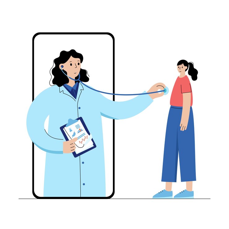 Vector concepto de médico online