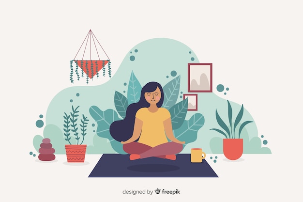 Vector concepto de meditación para la página de inicio