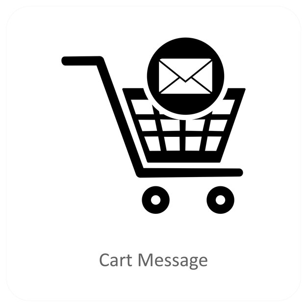 Concepto de mensaje de carrito e icono de chat
