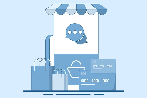 Concepto de mensaje directo para negocios o compras en línea y marketing digital Venta social