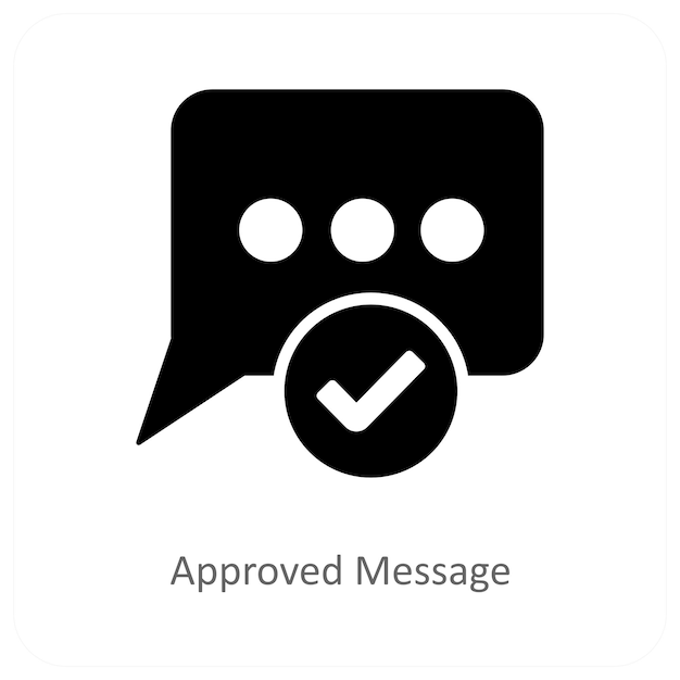 Concepto de mensaje y icono de verificación aprobado