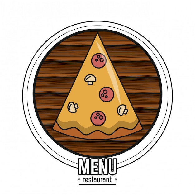 Concepto de menú de restaurante de comida rápida pizza