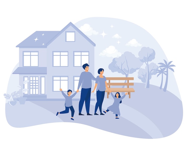 Concepto de mercado de propiedad privada y comercial valor de propiedad de casa familiar