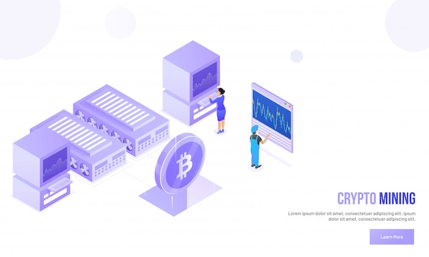 Concepto de minería criptográfica.