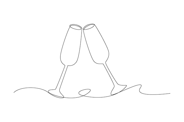 El concepto minimalista de la boda de la copa de brindis de boda