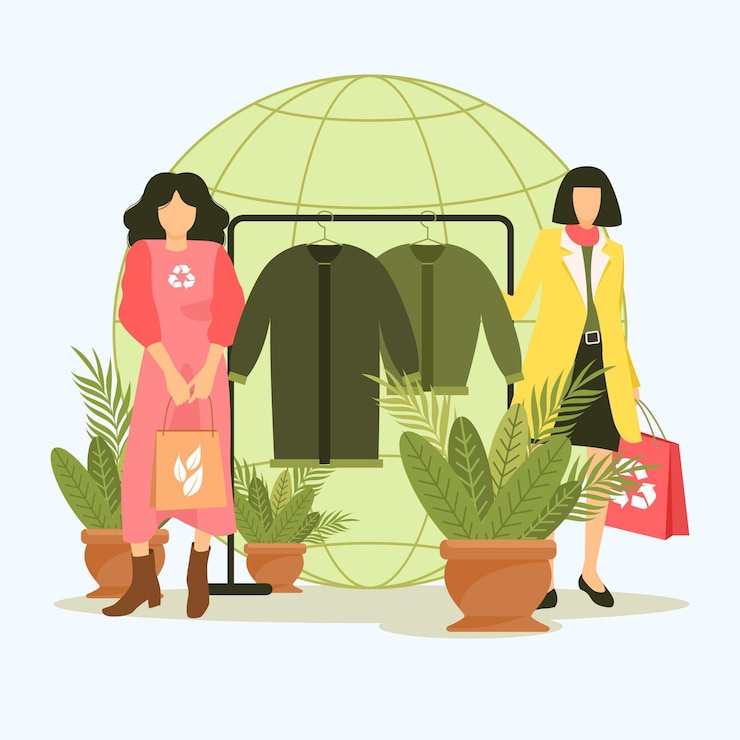 Vector concepto de moda sostenible de diseño plano