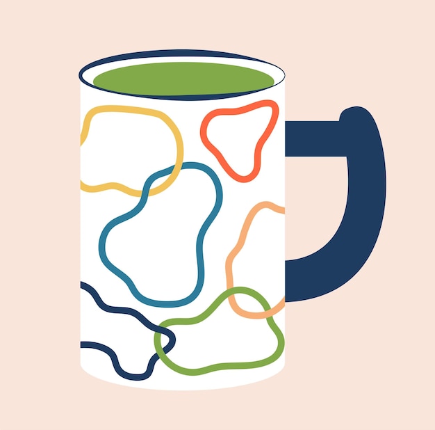 Concepto Modern cup mug jar Esta ilustración muestra un concepto de diseño vectorial plano