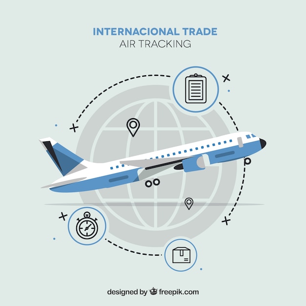 Vector concepto moderno de comercio internacional con diseño plano