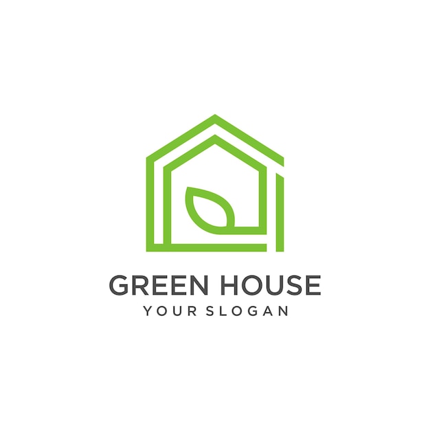 Concepto moderno de diseño de logotipo de casa verde