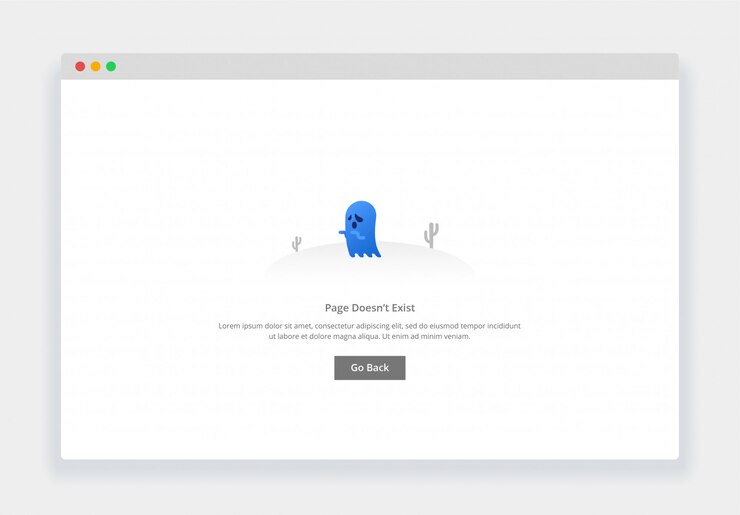 Vector concepto moderno de diseño plano de fantasma, la página no existe para el sitio web y el sitio web móvil. plantilla de página de estados vacíos