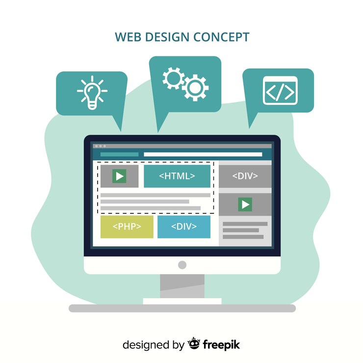 Vector concepto moderno de diseño web con estilo plano
