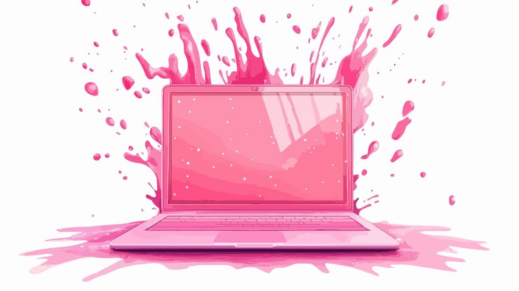 Vector concepto moderno de educación en línea para estudiantes del milenio que utilizan computadora portátil con pantalla flash