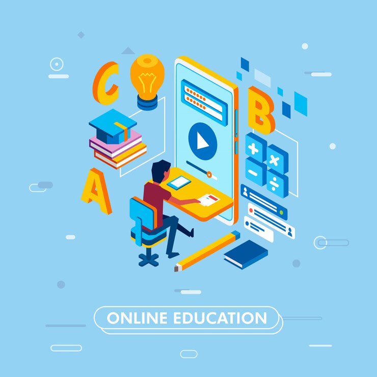 Vector concepto moderno de educación en línea.