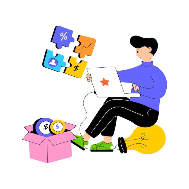 El concepto moderno de la ilustración plana del hombre de negocios