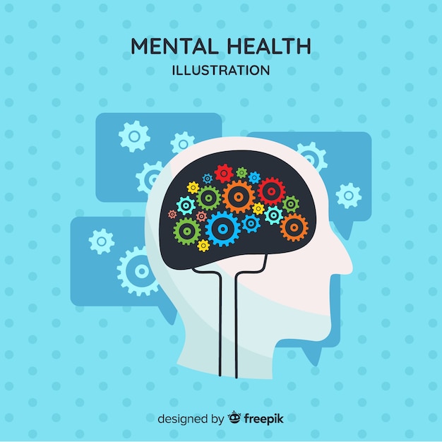 Vector concepto moderno de salud mental con diseño plano