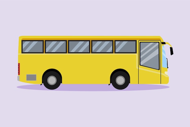 Concepto moderno de transporte terrestre de autobuses Ilustración de vector plano coloreado aislado