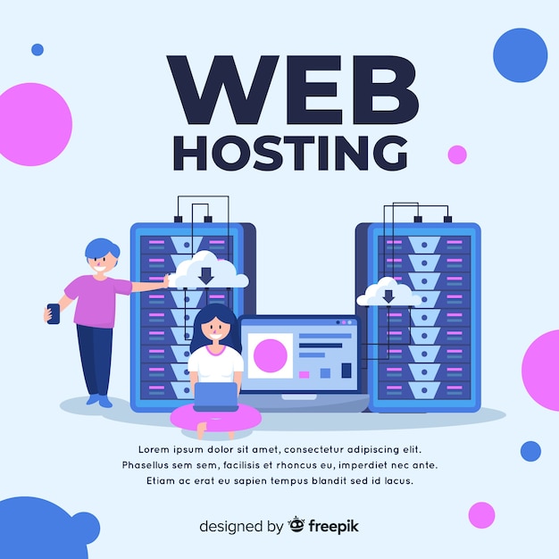 Concepto moderno de web hosting