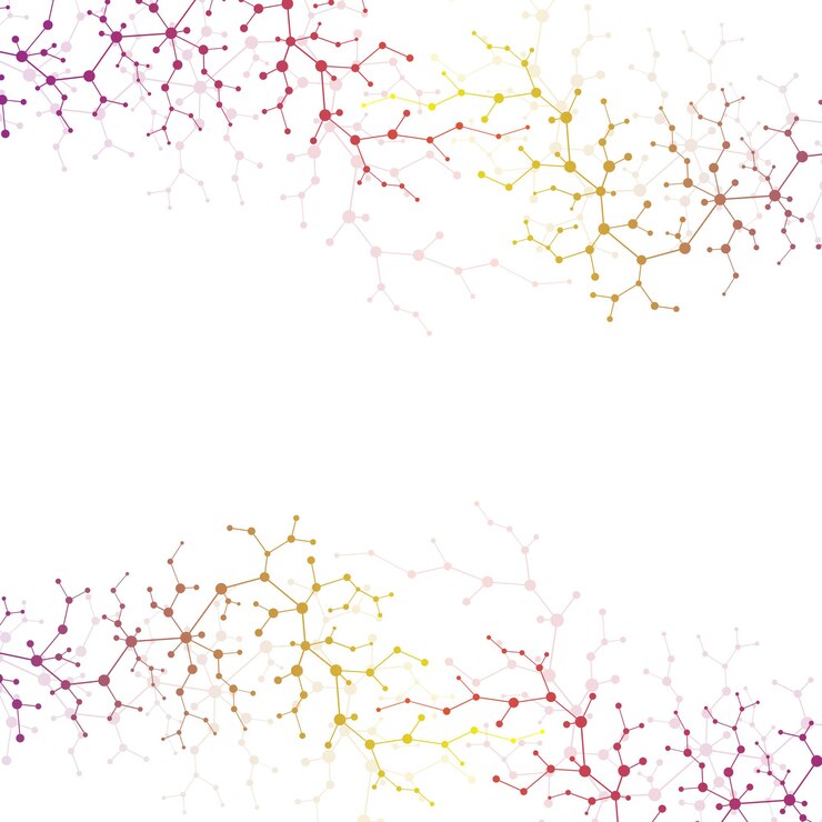 Vector concepto molecular de neuronas y sistema nervioso. investigación médica científica. estructura de la molécula con partículas. molécula de fondo de ciencia y tecnología para banner o flyer. ilustración vectorial.