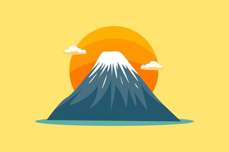 Vector concepto de montaña ilustración vectorial plana de colores aislada