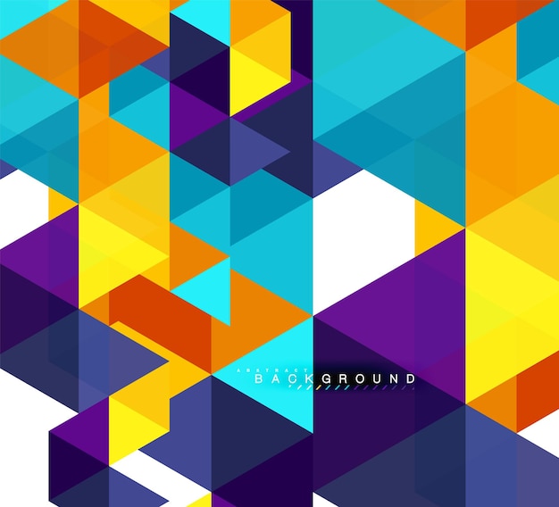 Concepto de mosaicos de fondo abstracto triángulos multicolores