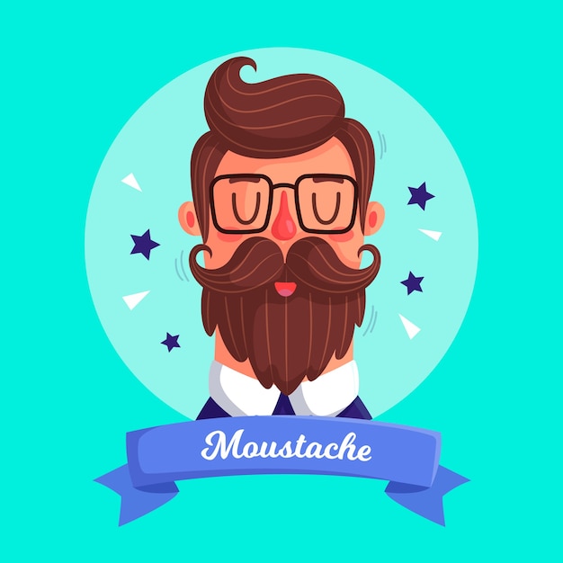 Concepto movember en diseño plano