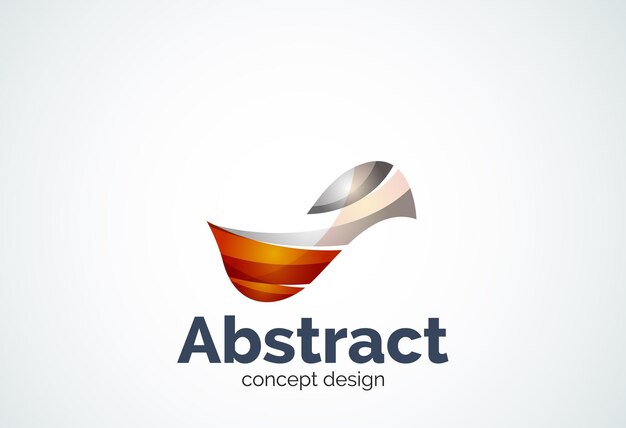 Concepto de movimiento suave de plantilla de logotipo de onda abstracta