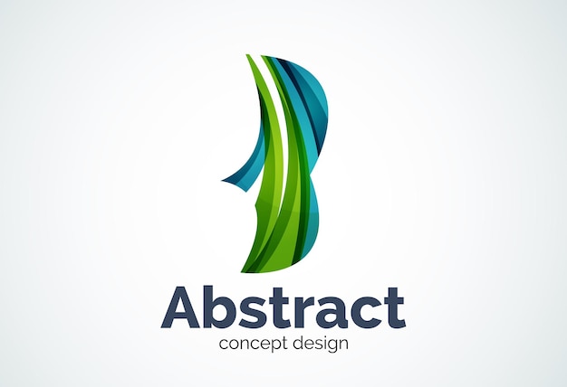 Concepto de movimiento suave de plantilla de logotipo de onda abstracta