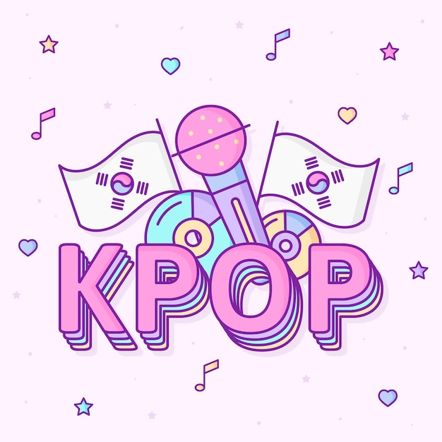 Vector concepto de música k-pop