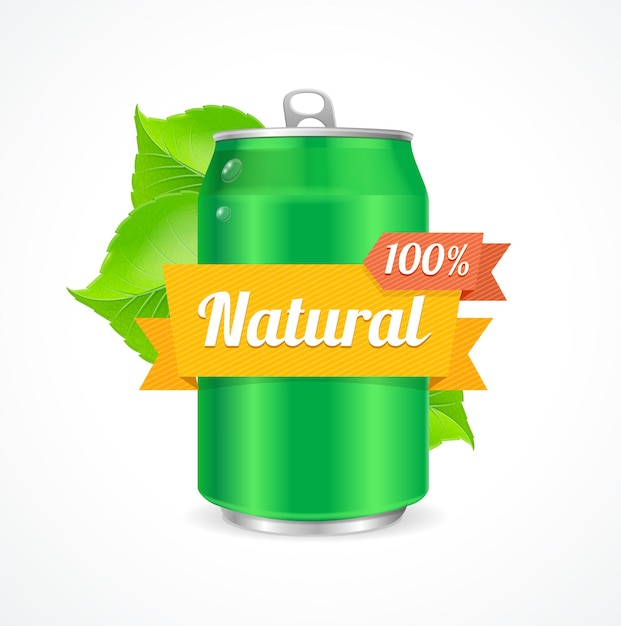 Concepto natural de lata de aluminio. Preocupación por el Medio Ambiente.