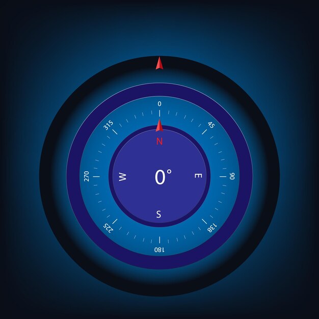 Vector concepto de navegación y exploración 3d compass