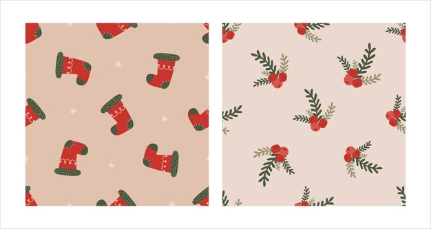 Concepto de Navidad y Año Nuevo dibujado a mano con textura vectorial retro vintage para impresiones de papel tapiz, envoltura textil