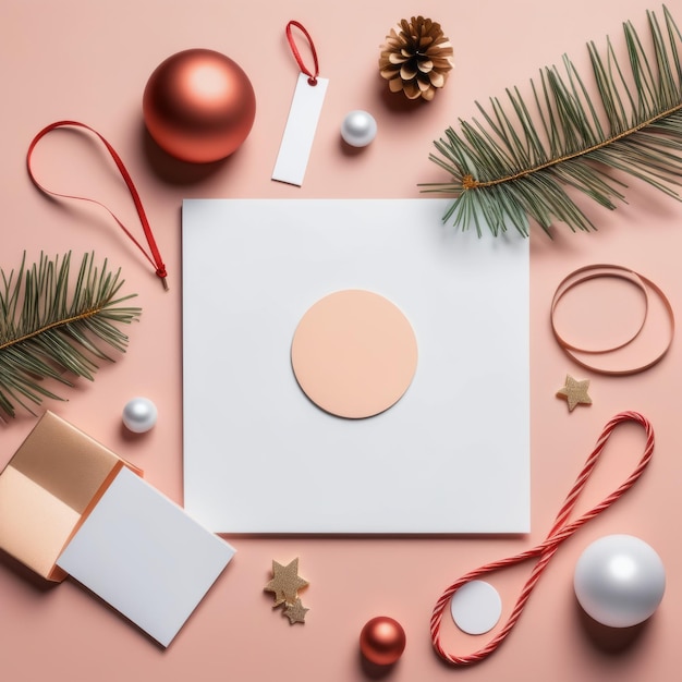 Vector concepto de navidad y año nuevo con tarjeta de papel en blanco concepto de navidad y año nuevo con en blanco