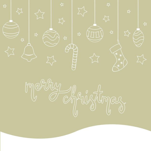 Concepto navideño con elementos navideños. Ilustración de vector de tarjetas, carteles, volantes.
