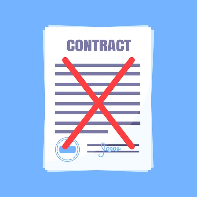 Vector concepto de negocio de cancelación de contrato