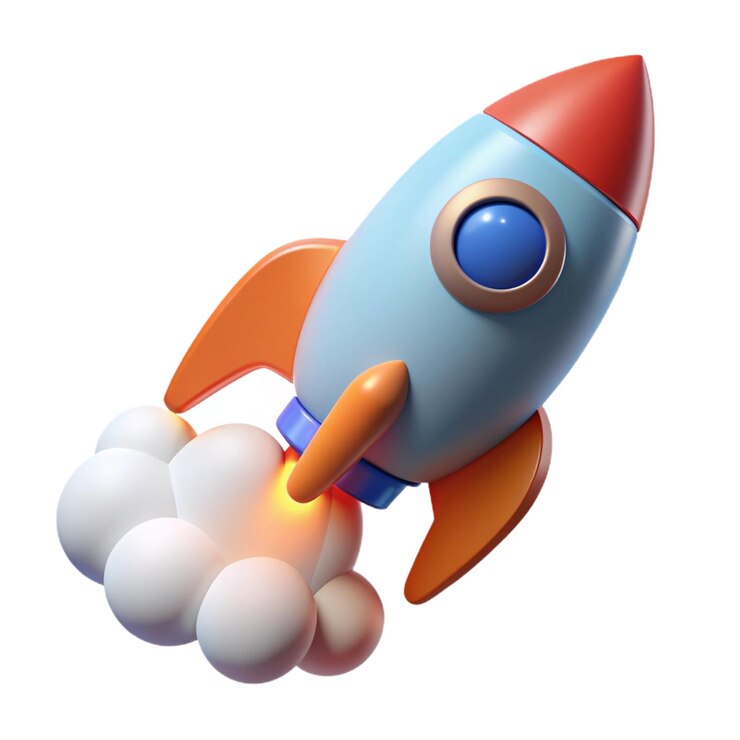 concepto de negocio de cohetes 3d icono vectorial ilustración estilo minimalista