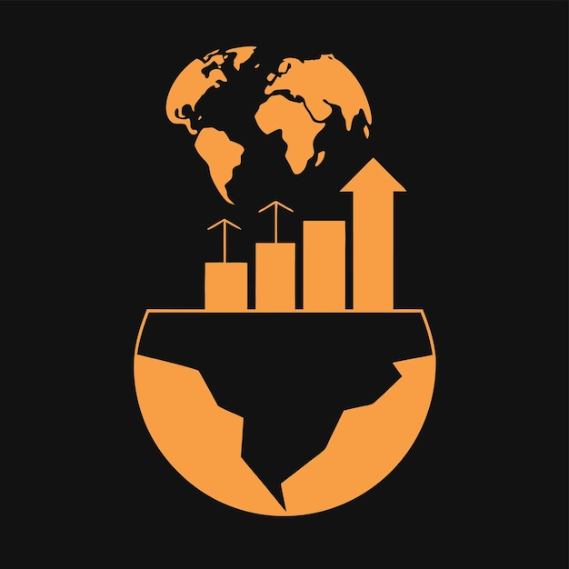 Concepto de negocio con diseño de ilustración de estilo vectorial de expansión global financiera