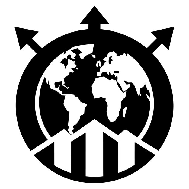 Concepto de negocio con diseño de ilustración de estilo vectorial de expansión global financiera