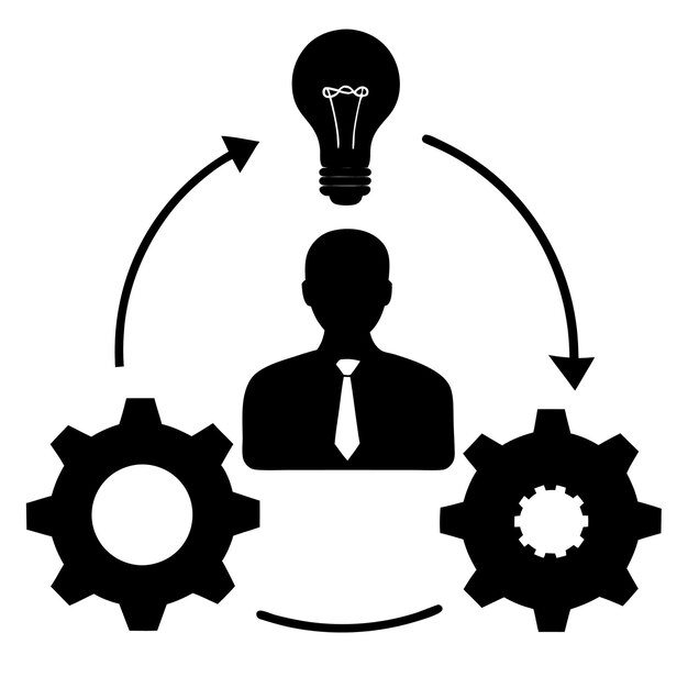 Concepto de negocio con diseño de ilustración de estilo vectorial de innovación