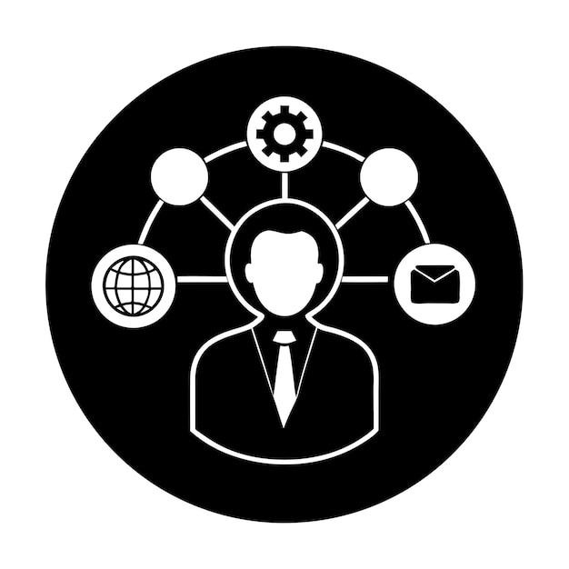 Concepto de negocio con diseño de ilustración de estilo vectorial de marketing digital