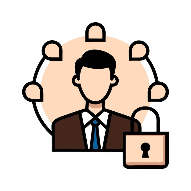 Concepto de negocio con diseño de ilustración de estilo vectorial de seguridad digital