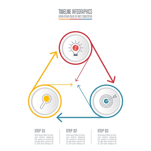 Vector concepto de negocio de diseño de infografía con 3 opciones.