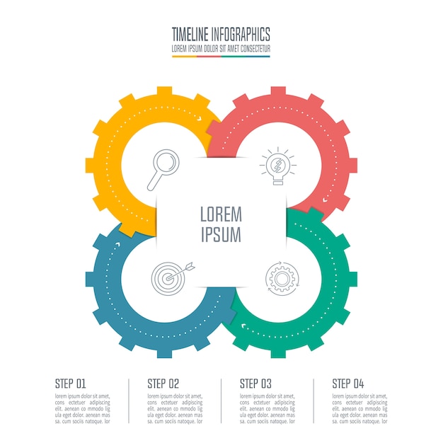 Vector concepto de negocio de diseño de infografía con 4 opciones.