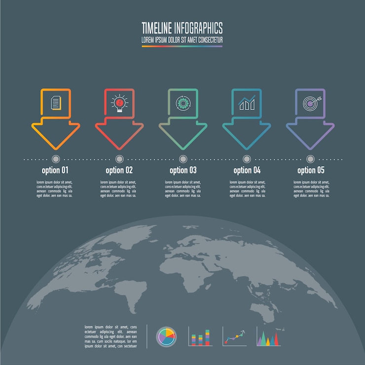 Vector concepto de negocio de diseño de infografía con 5 opciones.